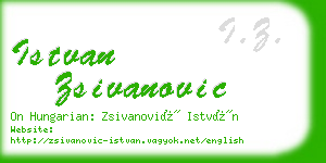 istvan zsivanovic business card